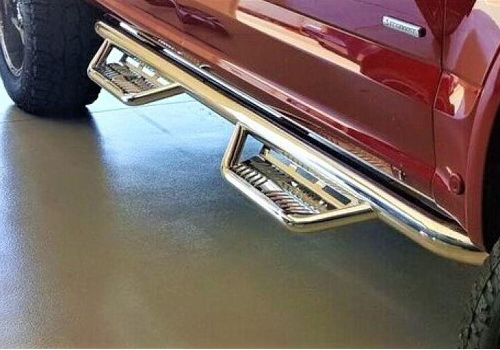 Podium Step SS Cab Length (2 Steps per Side) 3 Inch Main Tube Diameter 2009-2014 Ford F-150 SuperCrew Polished Stainless NFab