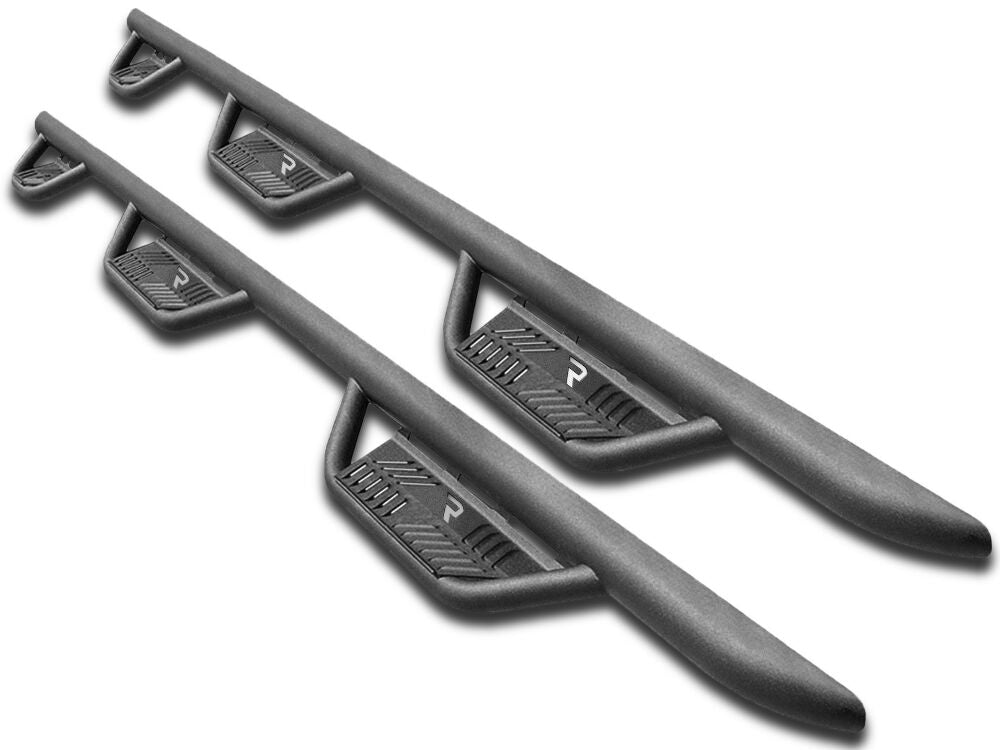 Podium Step LG Wheel-to-Wheel with Bed Access (3 Steps per Side) 3 Inch Main Tube Diameter 2007-2021 Toyota Tundra 6 Foot 6 Inch Bed Double Cab Textured Black NFab