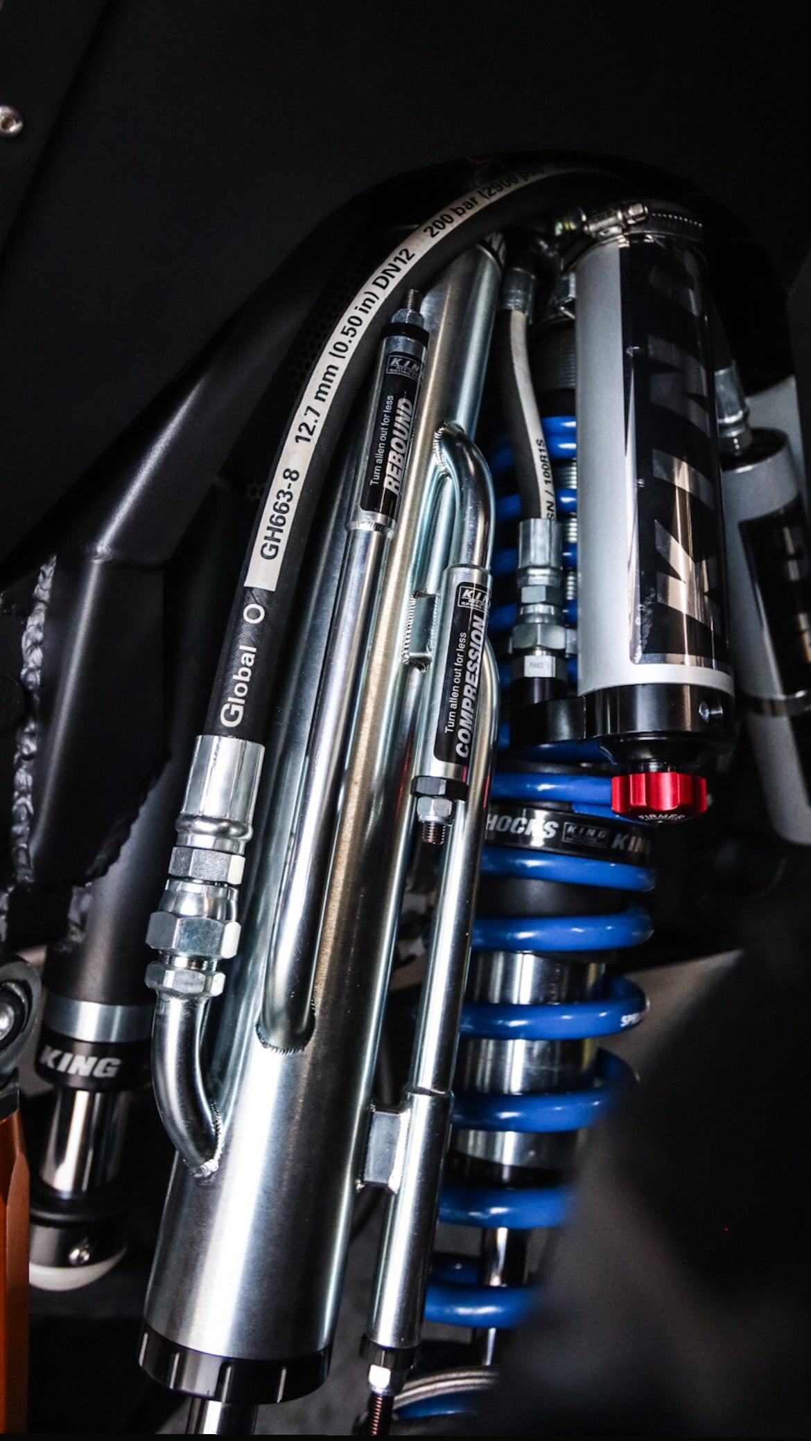 JLU KING Front 3-5 Inch front 2.5 Inch Double Throwdown Rear 2.5 Inch Coilover Bypass HC Long Arm PRO PLUS, BLACK, 4 Door 2.0 or 3.6L Gas JEEP WRANGLER