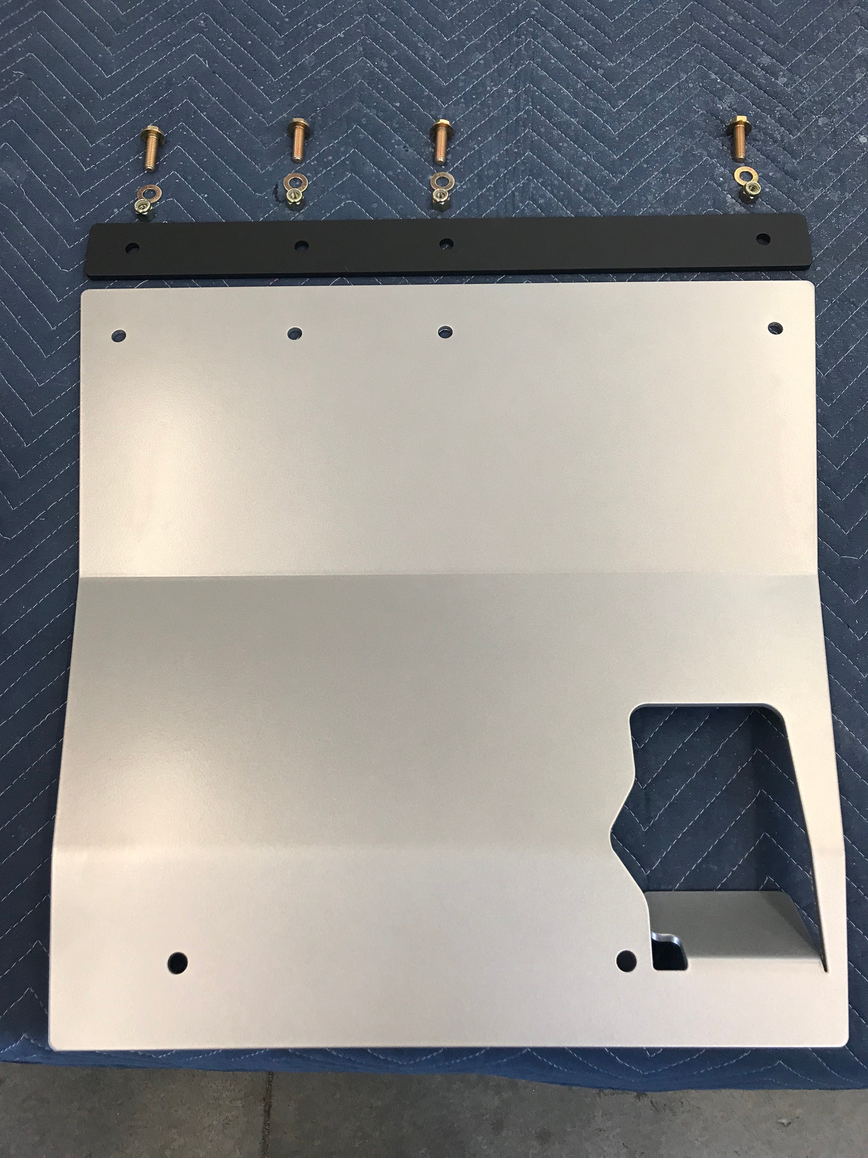 2019 and newer Ford Ranger skid plate with mounting hardware, designed for enhanced underbody protection during off-road use.