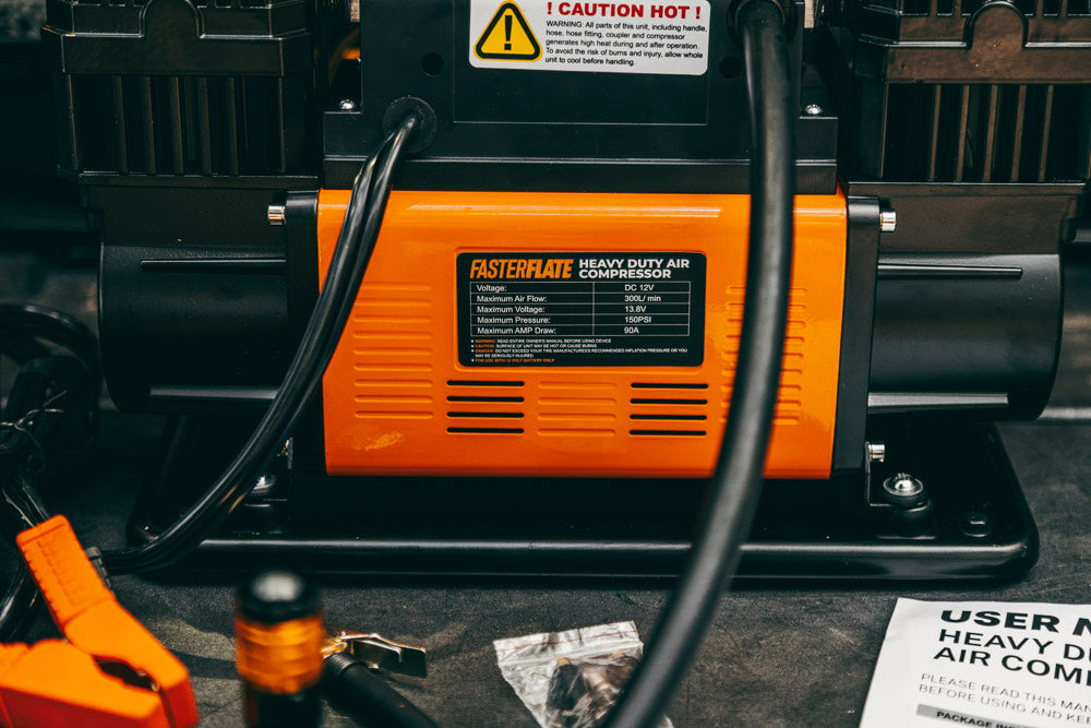 FasterFlate Digital Pressure High-Output 12V Digital Dual-Cylinder Compressor