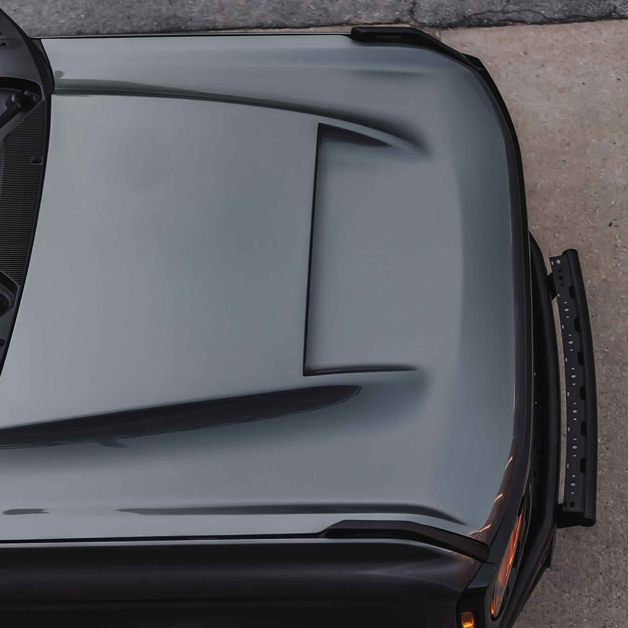 2021-2025 Ford Bronco Ram Air Hood showcasing a sleek design with a prominent air scoop for enhanced performance.