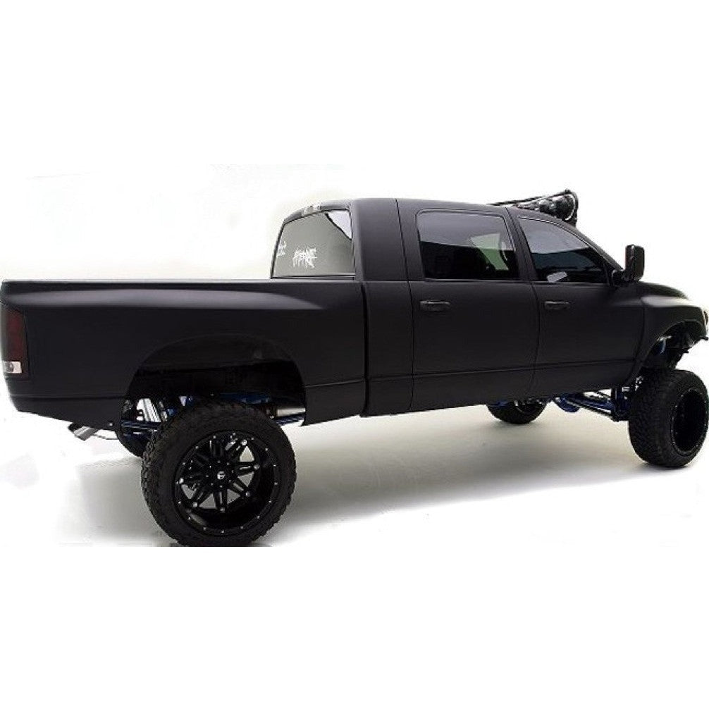 2006-2008 Dodge Ram fenders showcasing a lifted truck with a sleek matte finish and oversized wheels.