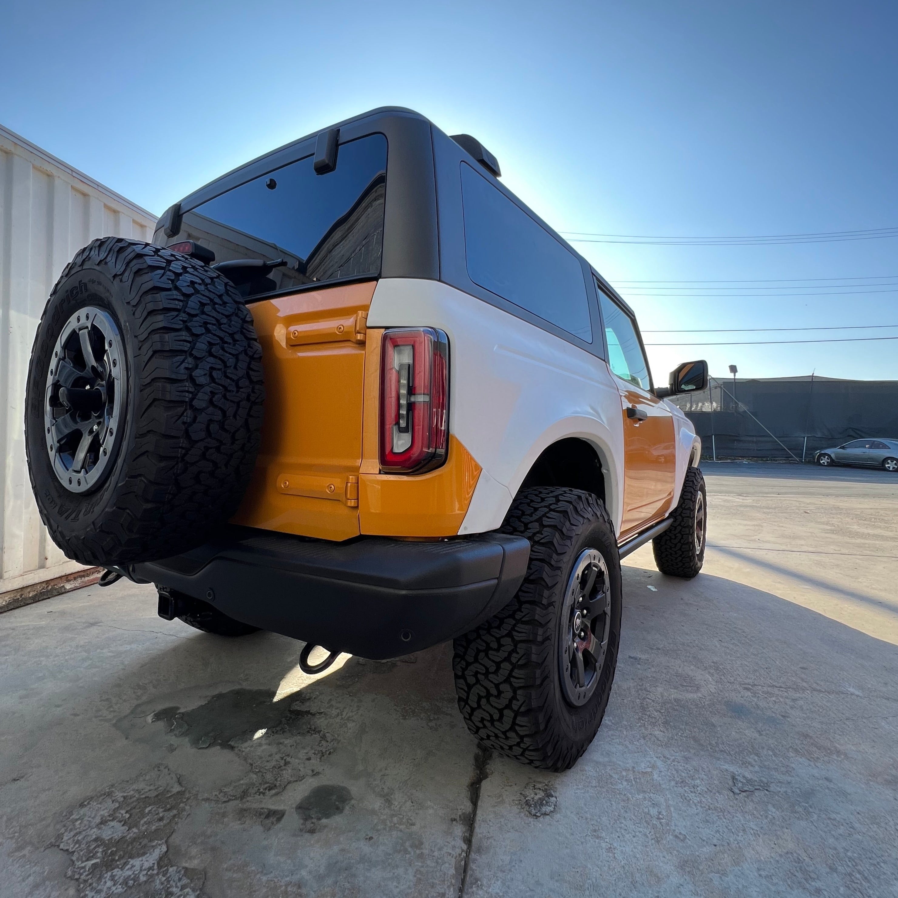 2021-2025 Ford Bronco 2-Door Rear Quarter Kit showcasing a rugged design with bold colors and off-road tires.