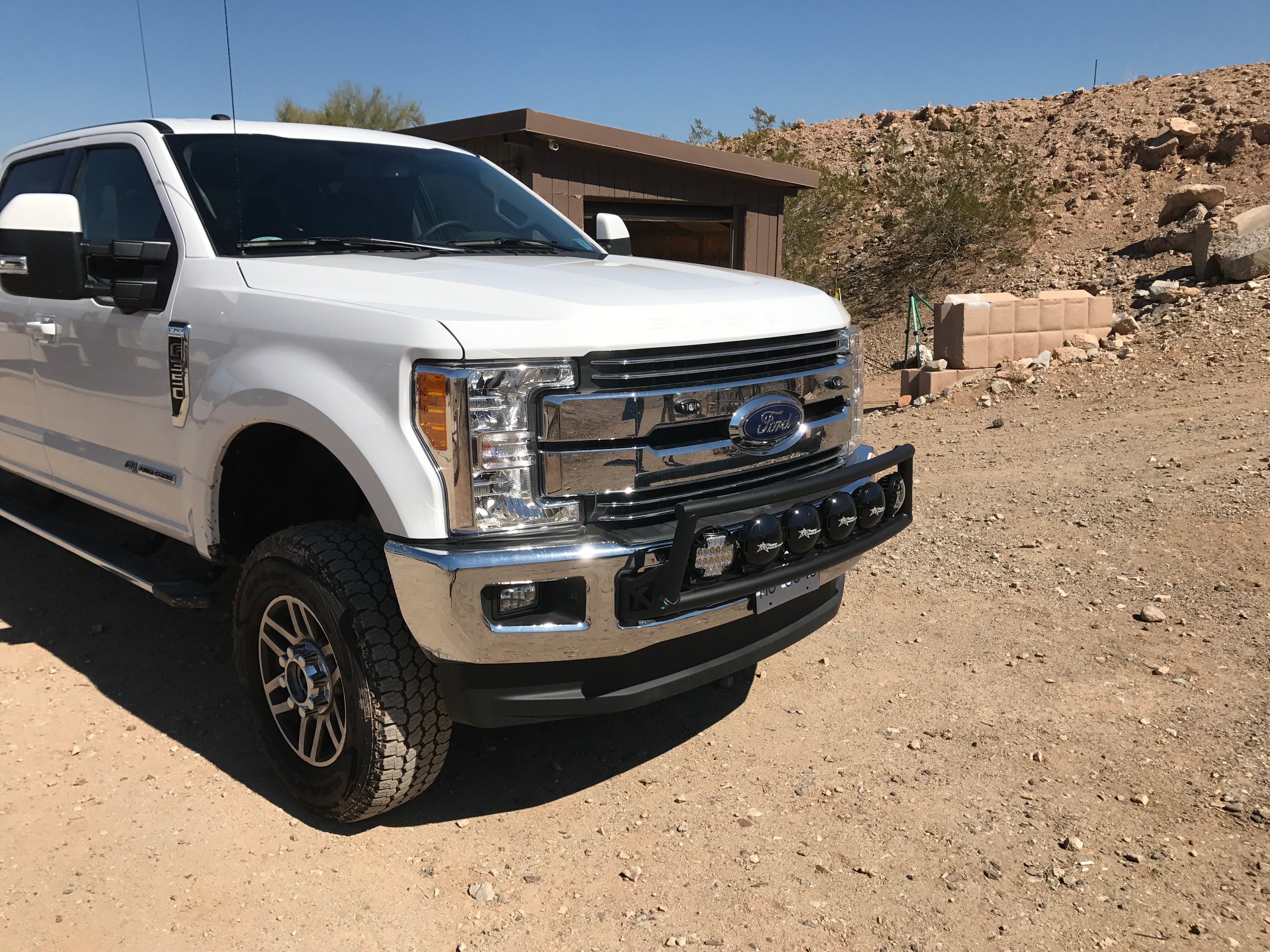 Light mount kit for 2017-2020 Ford Super Duty, designed for stock front bumper, enhancing offroad visibility and style.