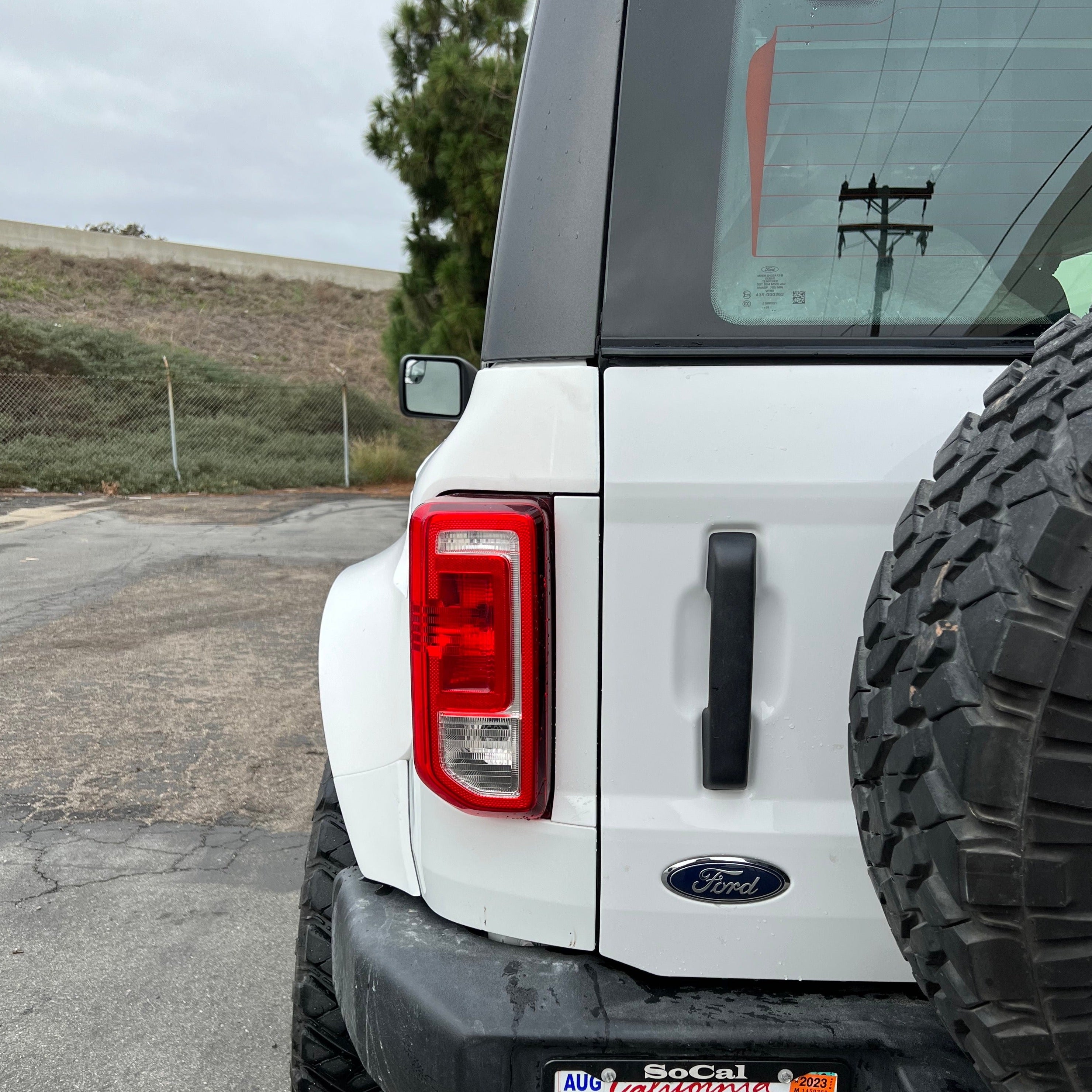 2021-2025 Ford Bronco 2-Door Rear Quarter Kit showcasing the rear design and taillight of the vehicle.