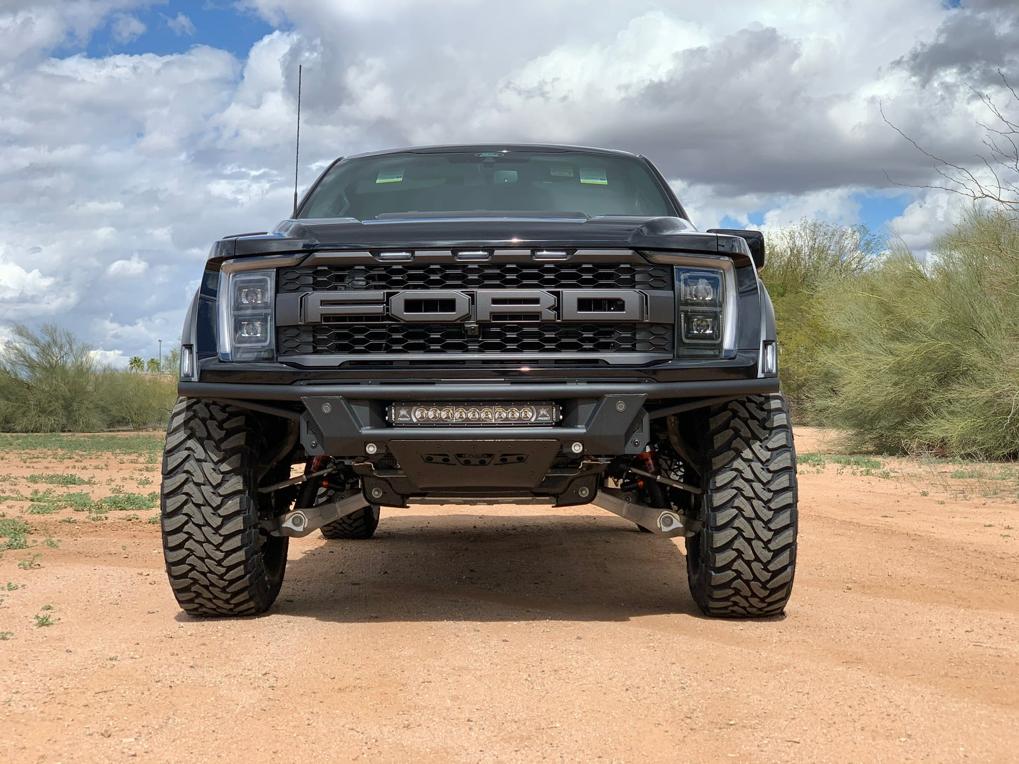 2021 and newer Raptor front leveling kit offering 1.5 or 2-inch lift for enhanced off-road performance and stance.