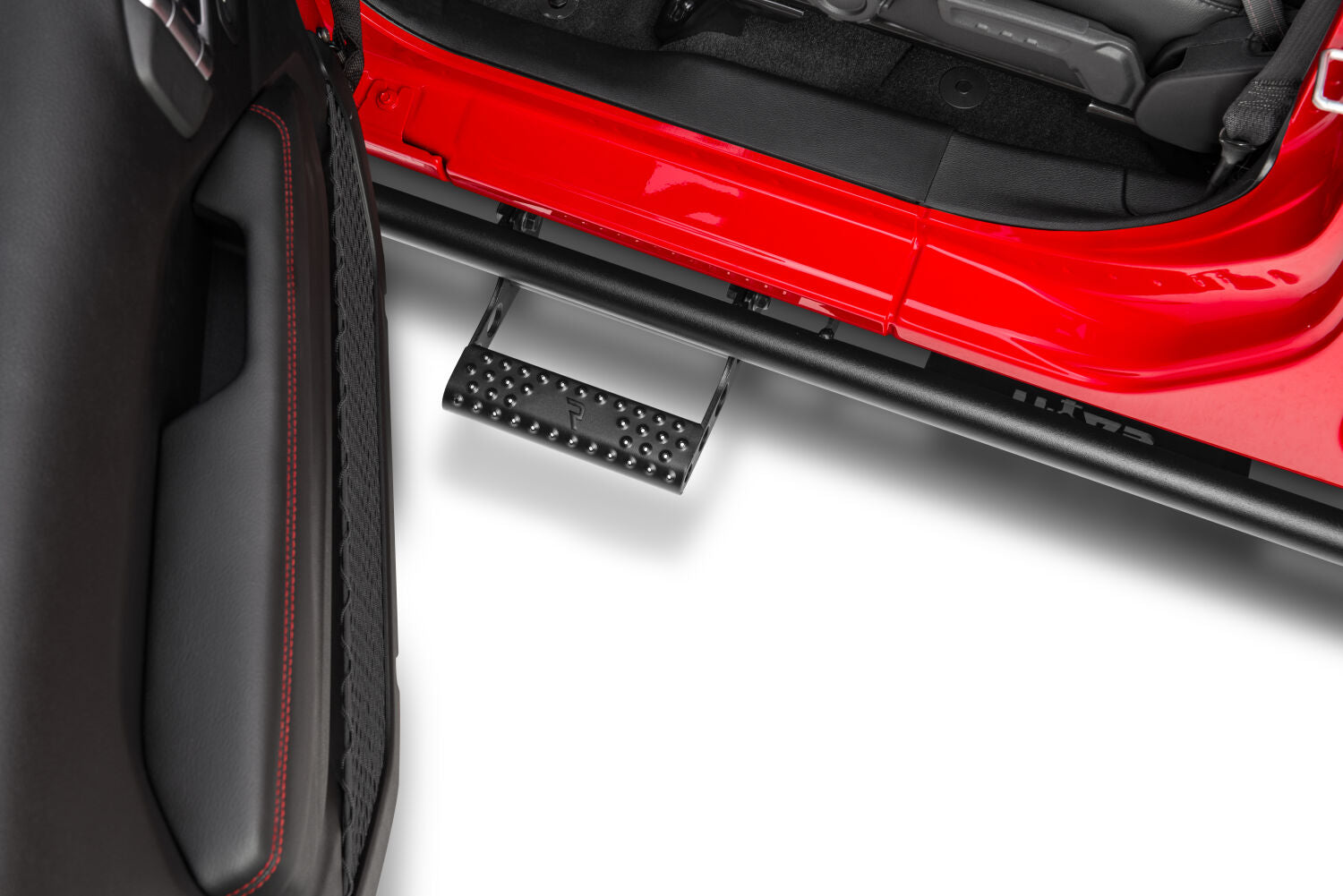 RKR Step System Full Length (1 Step Mount/1 Step per Side) 1.75 Inch Rails 2018-2026 Jeep Wrangler JL 4-Door Textured Black NFab