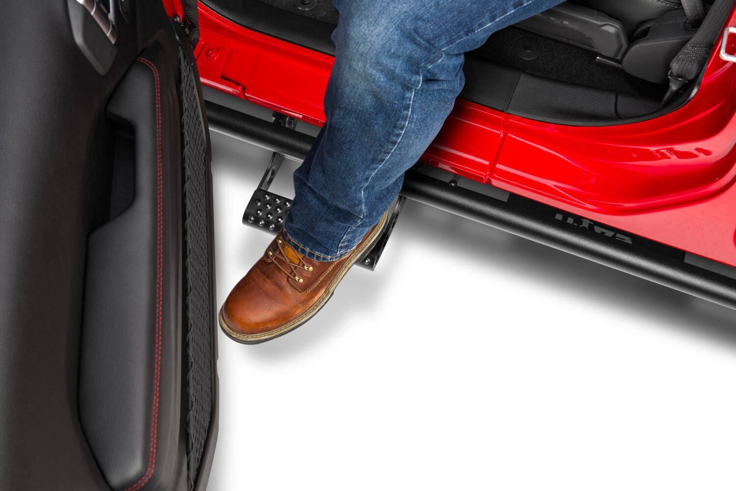 RKR Step System Full Length (1 Step Mount/1 Step per Side) 1.75 Inch Rails 2020-2025 Jeep Gladiator JT 4-Door Textured Black NFab