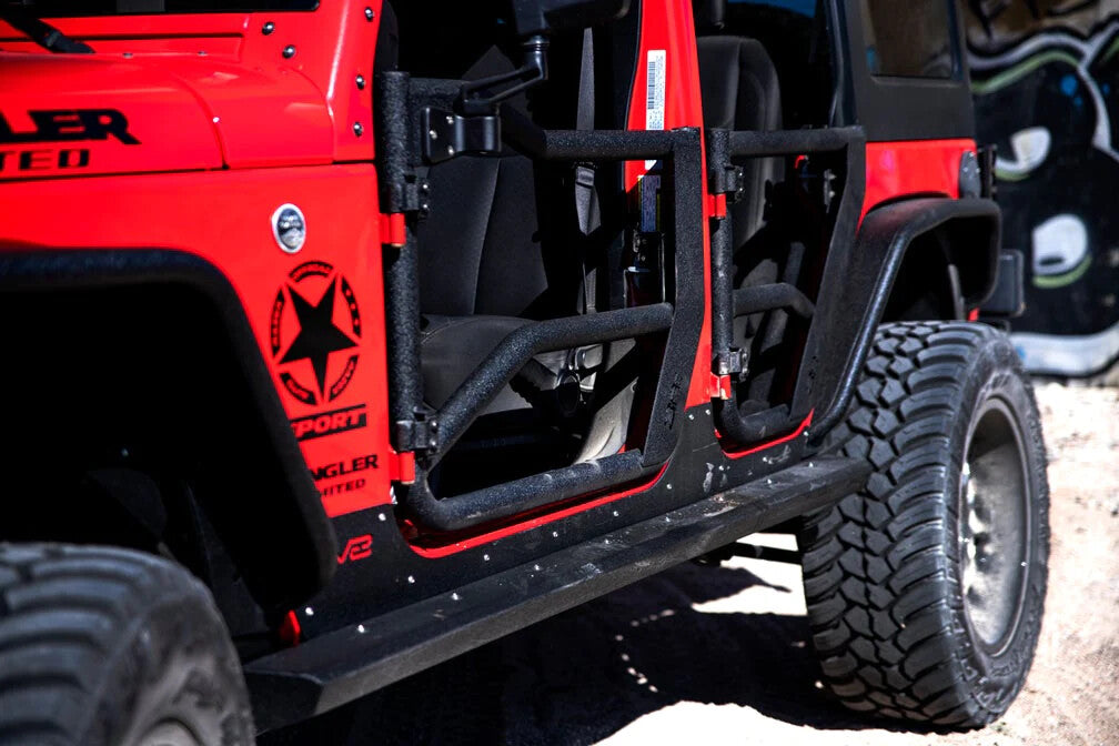 2007-2018 Jeep Wrangler JK Tube Doors Front, Pair Body Armor 4X4