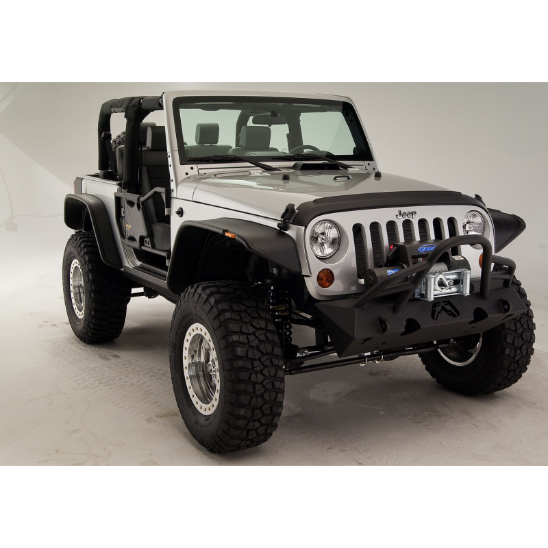 Fab Fours Hardcore Stubby Winch Front Bumper Model JK07-B1854-1