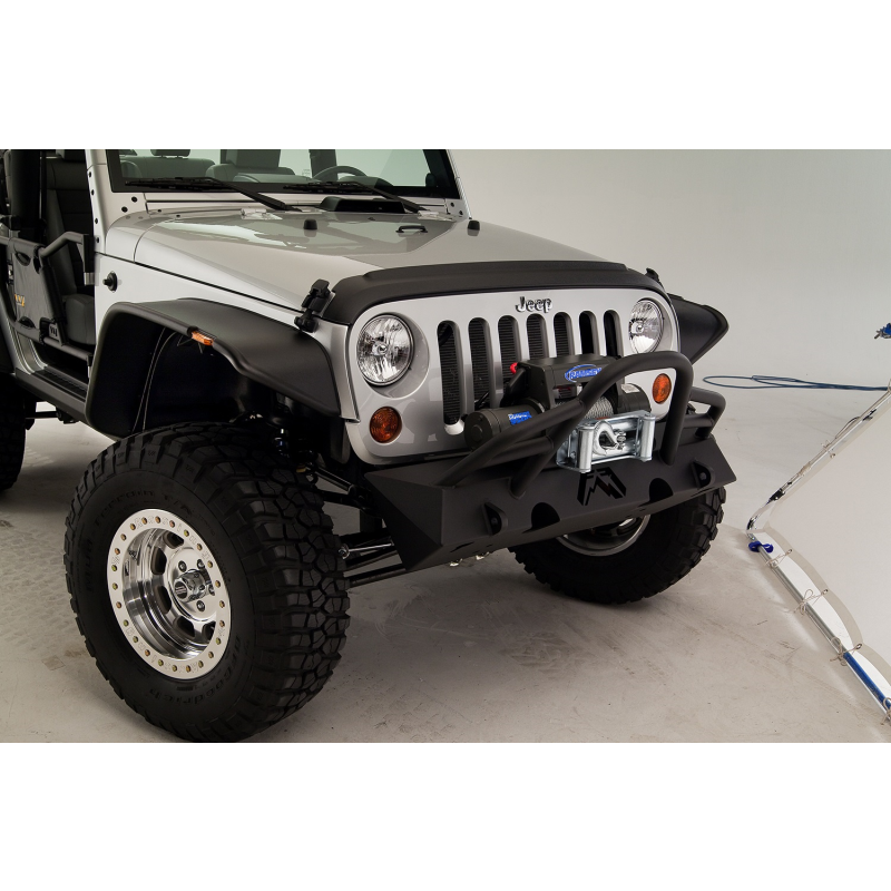 Fab Fours Hardcore Stubby Winch Front Bumper Model JK07-B1854-1