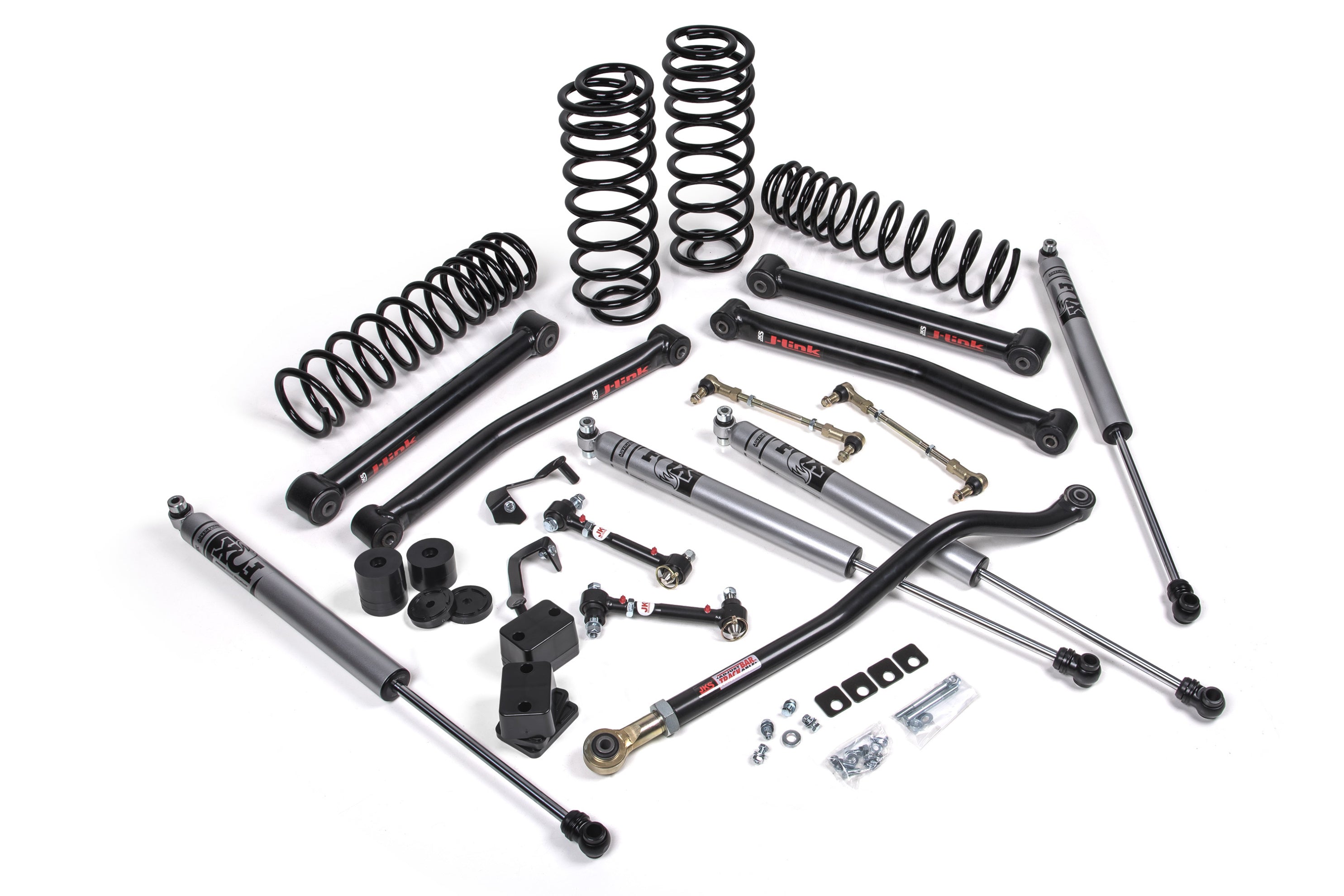 3-inch lift kit components for Jeep Wrangler JL 4xe, including shocks, springs, and control arms for enhanced off-road performance.