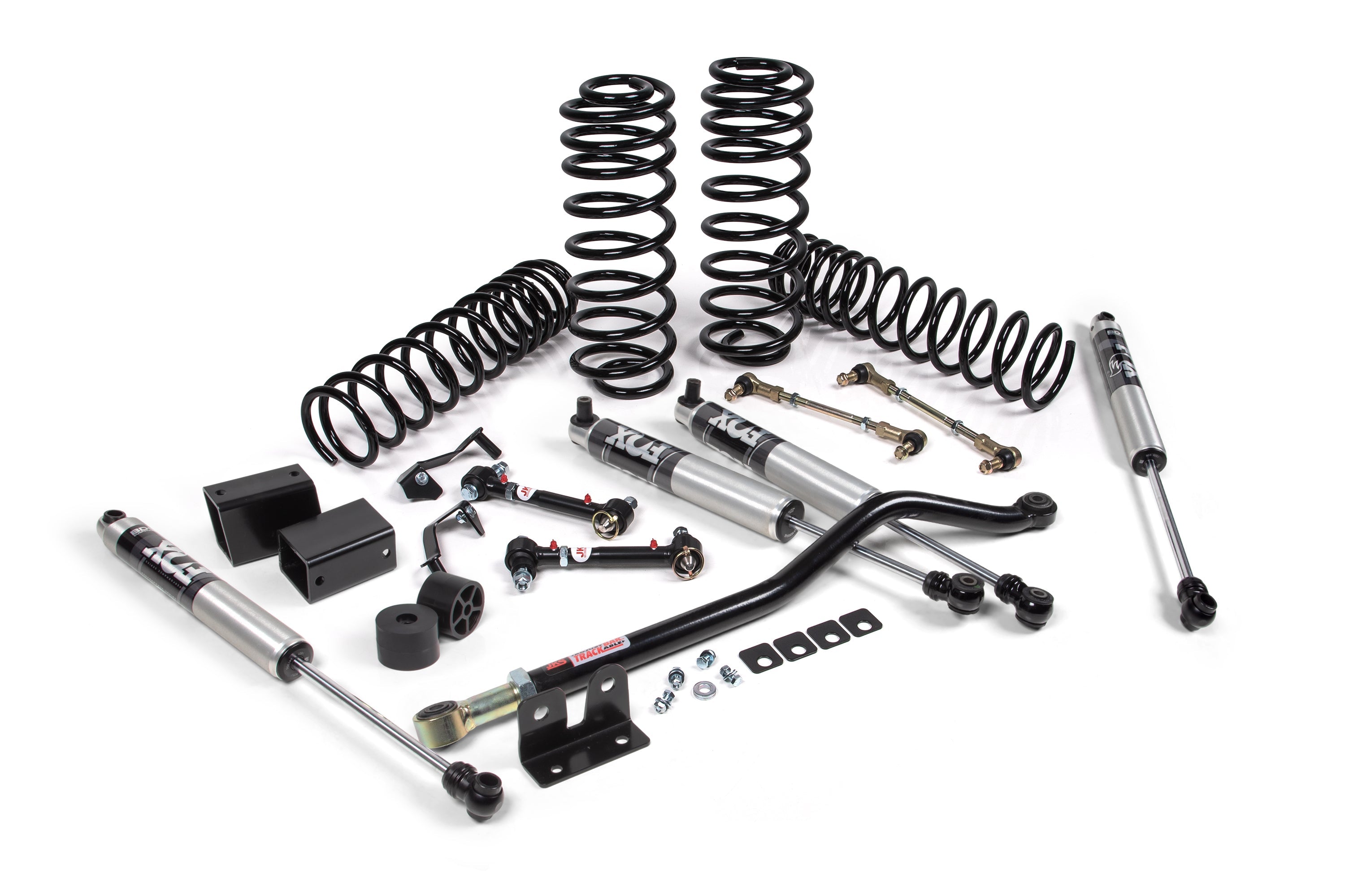 3-inch lift kit for Wrangler JL RHD 2-Door, including shocks, springs, and installation components for offroad enhancement.