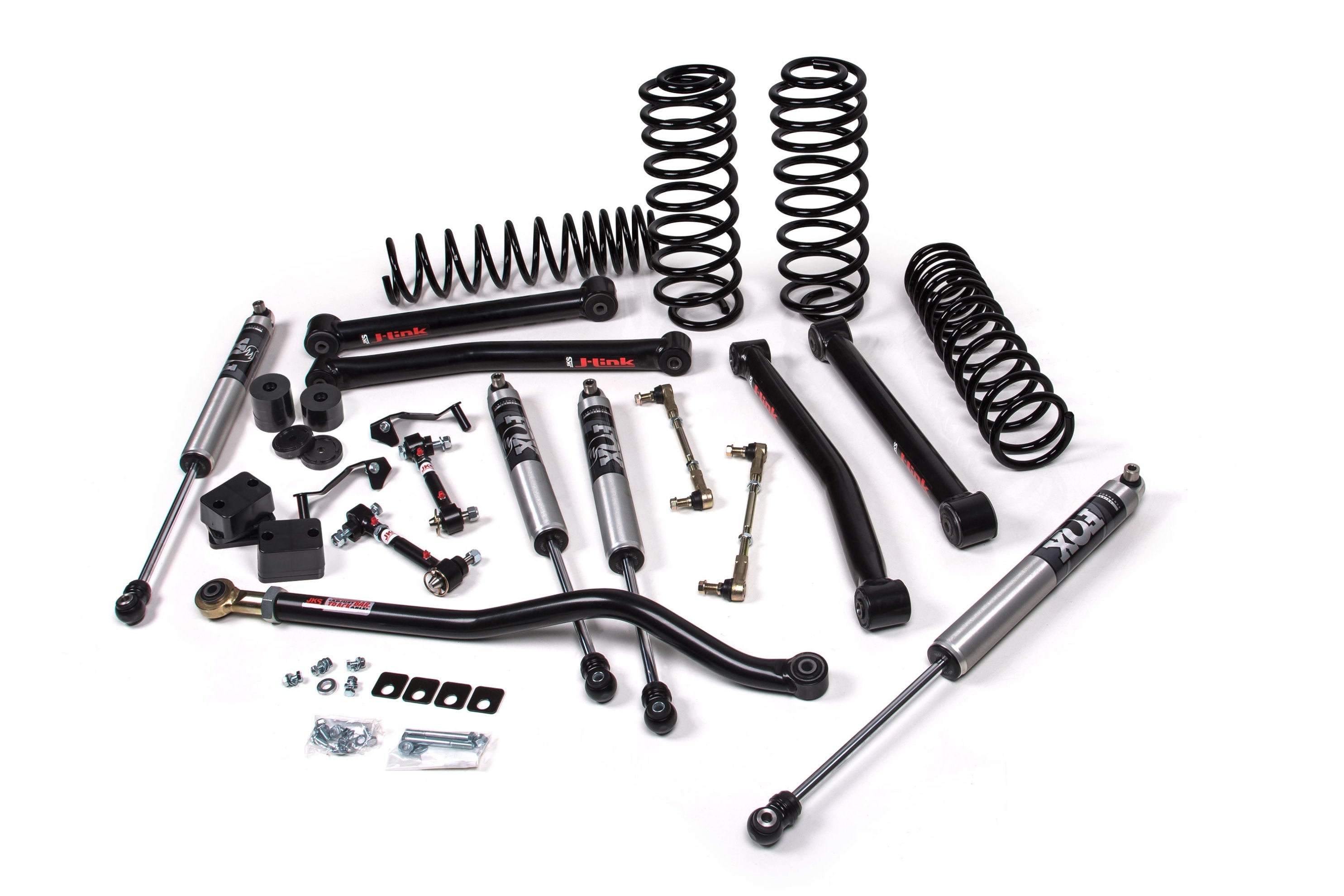 3-inch lift kit components for Jeep Wrangler JL 4xe, including shocks, springs, and control arms for enhanced off-road performance.