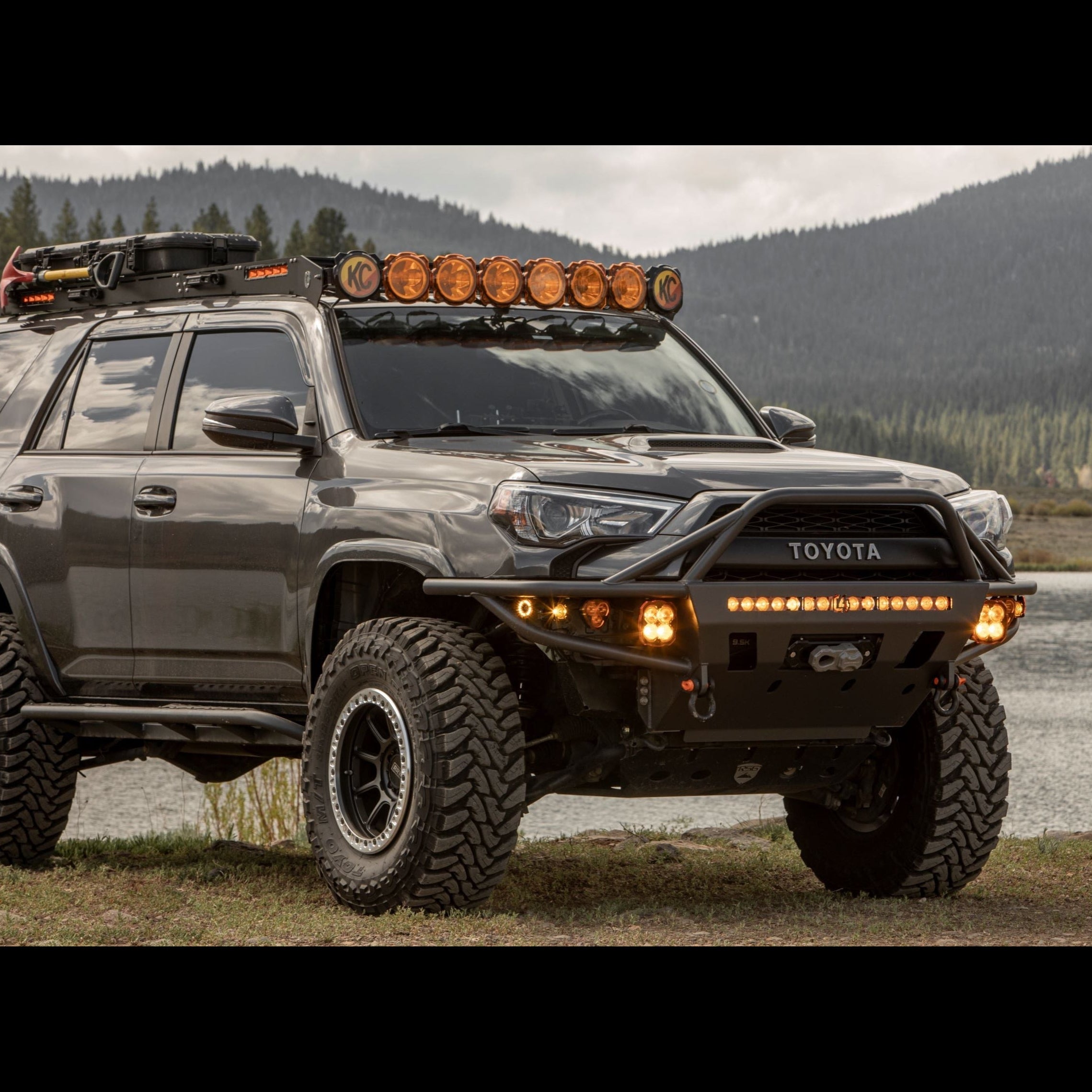 4Runner Hybrid Front Bumper for 5th Gen models (2014-2024) enhances off-road capability and rugged style.