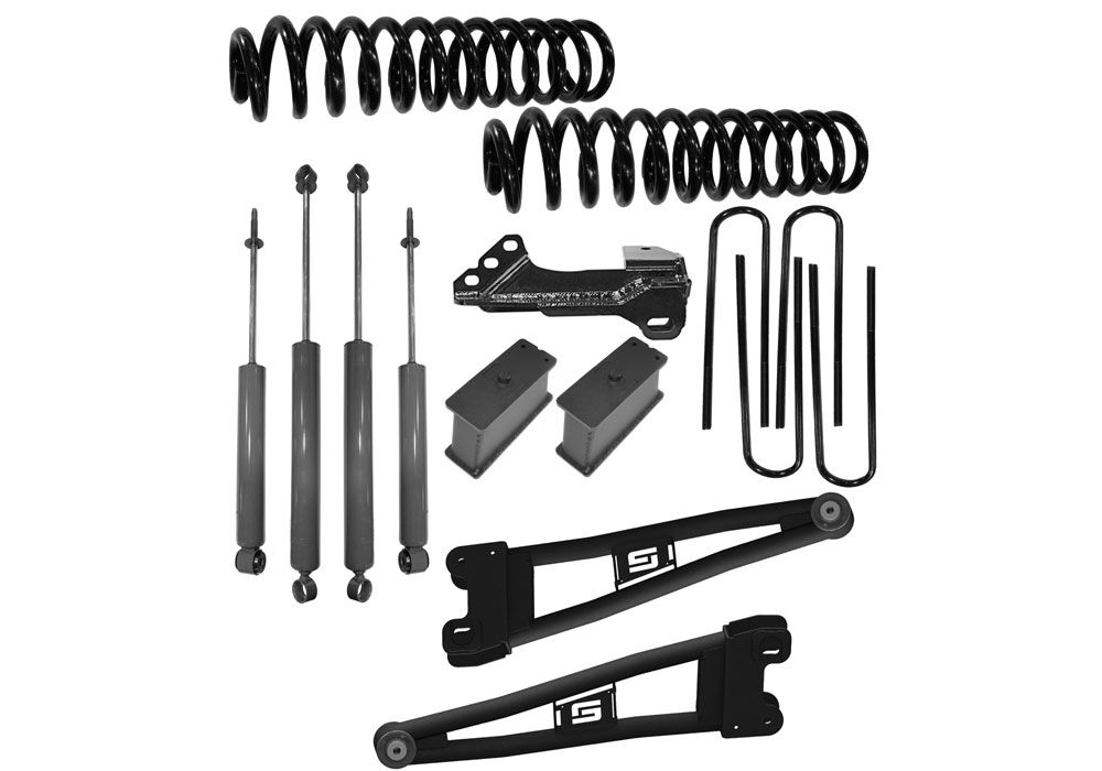 2 Inch Coil Spring Lift Kit 2023-2025 Ford F-250/F-350 4WD with Radius Arms and Superlift Shocks Will Not work with Auto Leveling Headlight Function Superlift