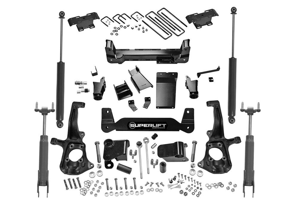 6 Inch Lift Kit 2011-2019 Chevy Silverado and GMC Sierra 2500HD or 3500 4WD Knuckle Kit with Superlift Shocks Superlift