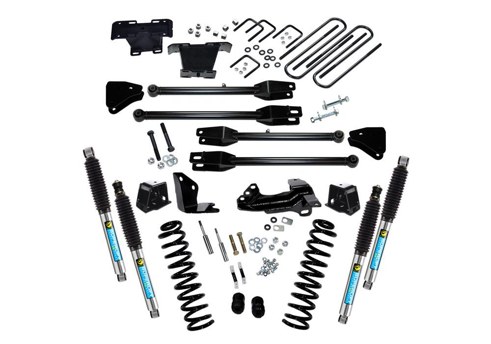 4 Inch Lift Kit 2005-2007 Ford F-250 and F-350 Super Duty 4WD Diesel Engine with a 4-Link Conversion and Bilstein Shocks Superlift