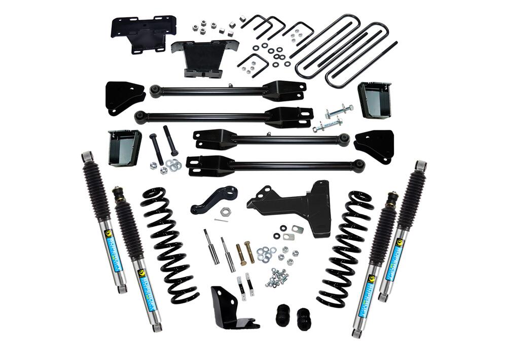 6 Inch Lift Kit 2005-2007 Ford F-250 and F-350 Super Duty 4WD Diesel Engine with a 4-Link Conversion and Bilstein Shocks Superlift