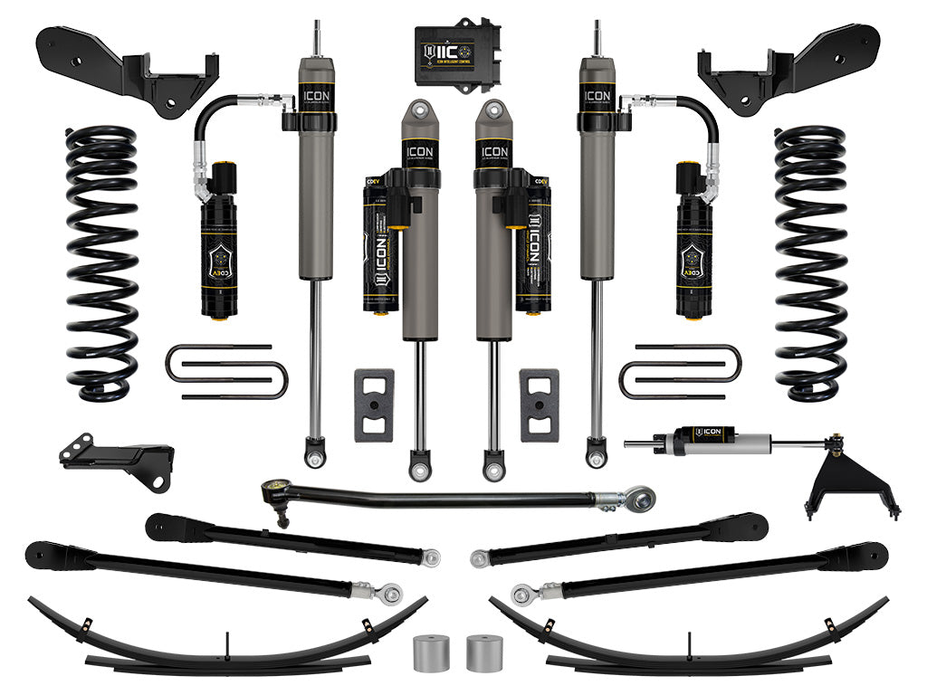 ICON 2023-2026 Ford F-250/F-350 Super Duty 4WD, Diesel, 2.5" Lift, Stage 6 Suspension System w/ 4-Link and Expansion Packs