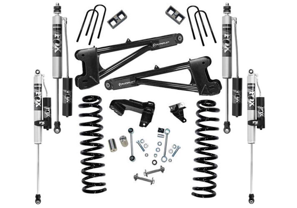 4 Inch Lift Kit 2008-2010 Ford F-250/350 4WD Diesel Engine with Replacement Radius Arms with Fox 2.0 Reservoir Shocks Superlift