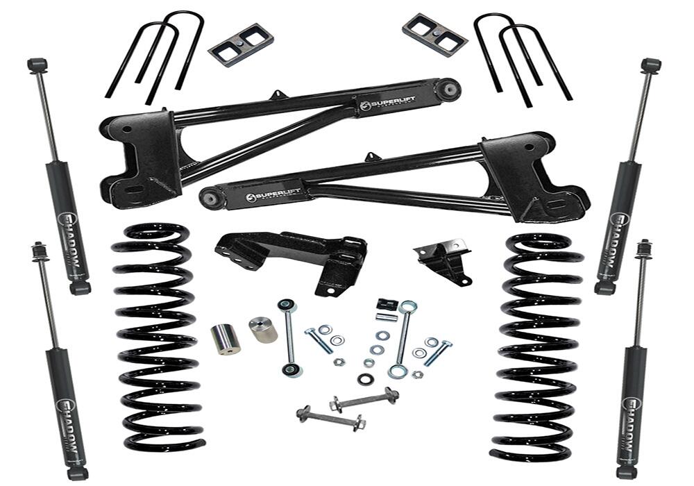 4 Inch Lift Kit 2008-2010 Ford F-250 and F-350 Super Duty 4WD Diesel Engine with Replacement Radius Arms and Superlift Shocks Superlift