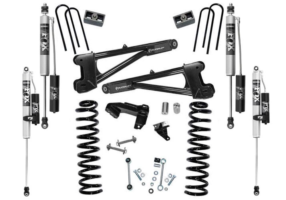 4 Inch Lift Kit 2011-2016 Ford F-250/350 4WD Diesel Engine with Replacement Radius Arms with Fox 2.0 Reservoir Shocks Superlift