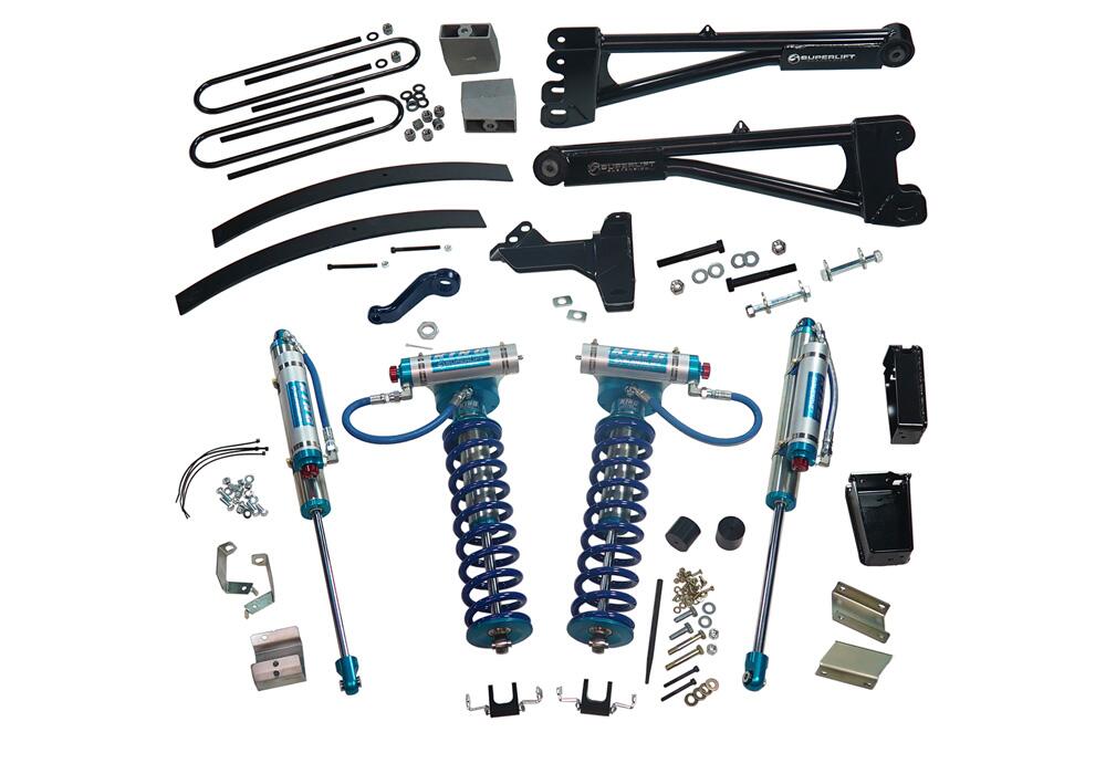 8 Inch Lift Kit 2011-2016 Ford F-250 and F-350 Super Duty 4WD with Replacement Radius Arms, King Coilovers and King rear Shocks Superlift