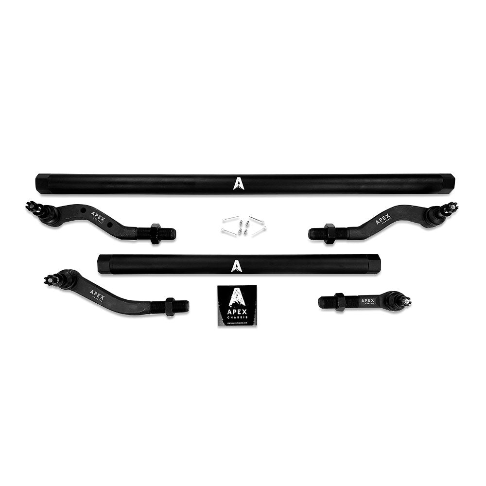 KIT120 - Jeep Wrangler JL & Gladiator JT - 2.5 Ton Tie Rod & Drag Link Assembly - Blk Aluminum