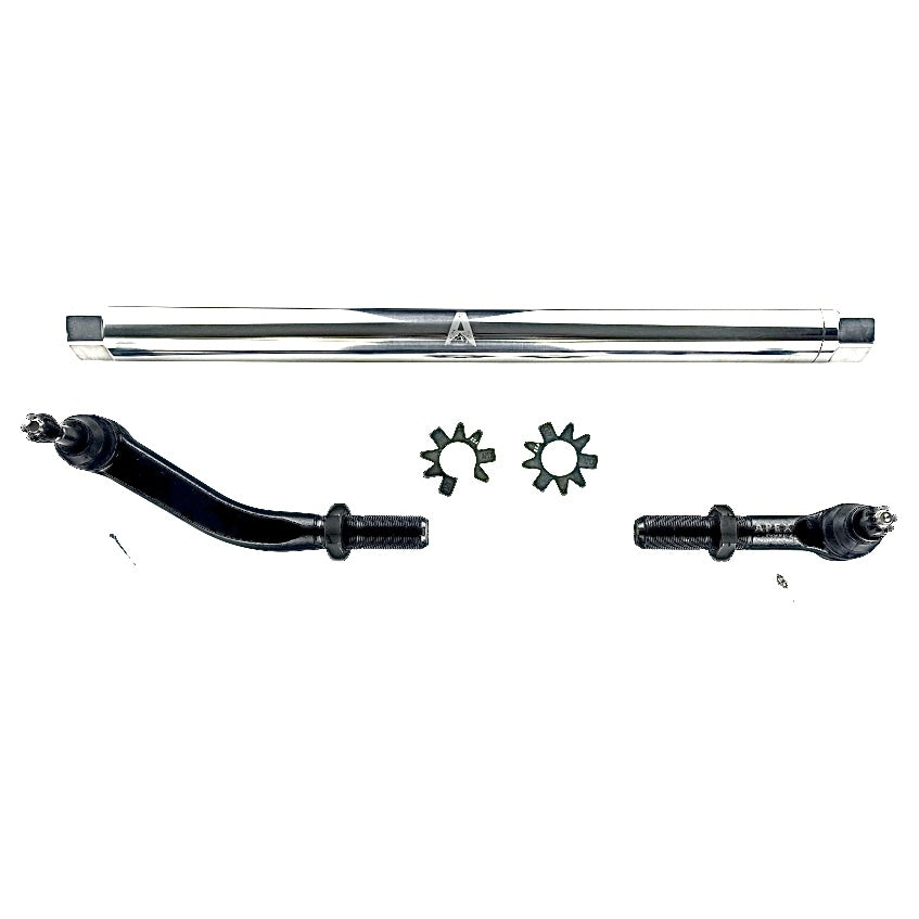 KIT142 - Jeep Wrangler JK 2.5Ton Drag Link Assembly - NoFlip - Polished Aluminum