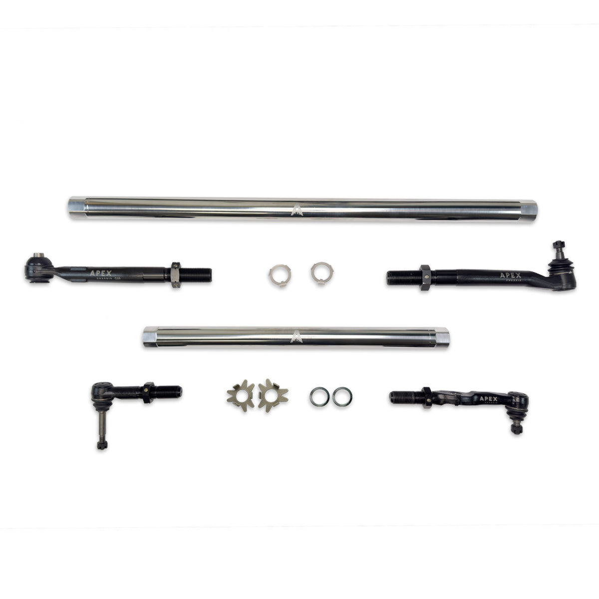 Heavy Duty ProLock Polished Aluminum Tie Rod and Drag Link Assembly Fits: 05-16 F250/F350 Super Duty Apex Chassis