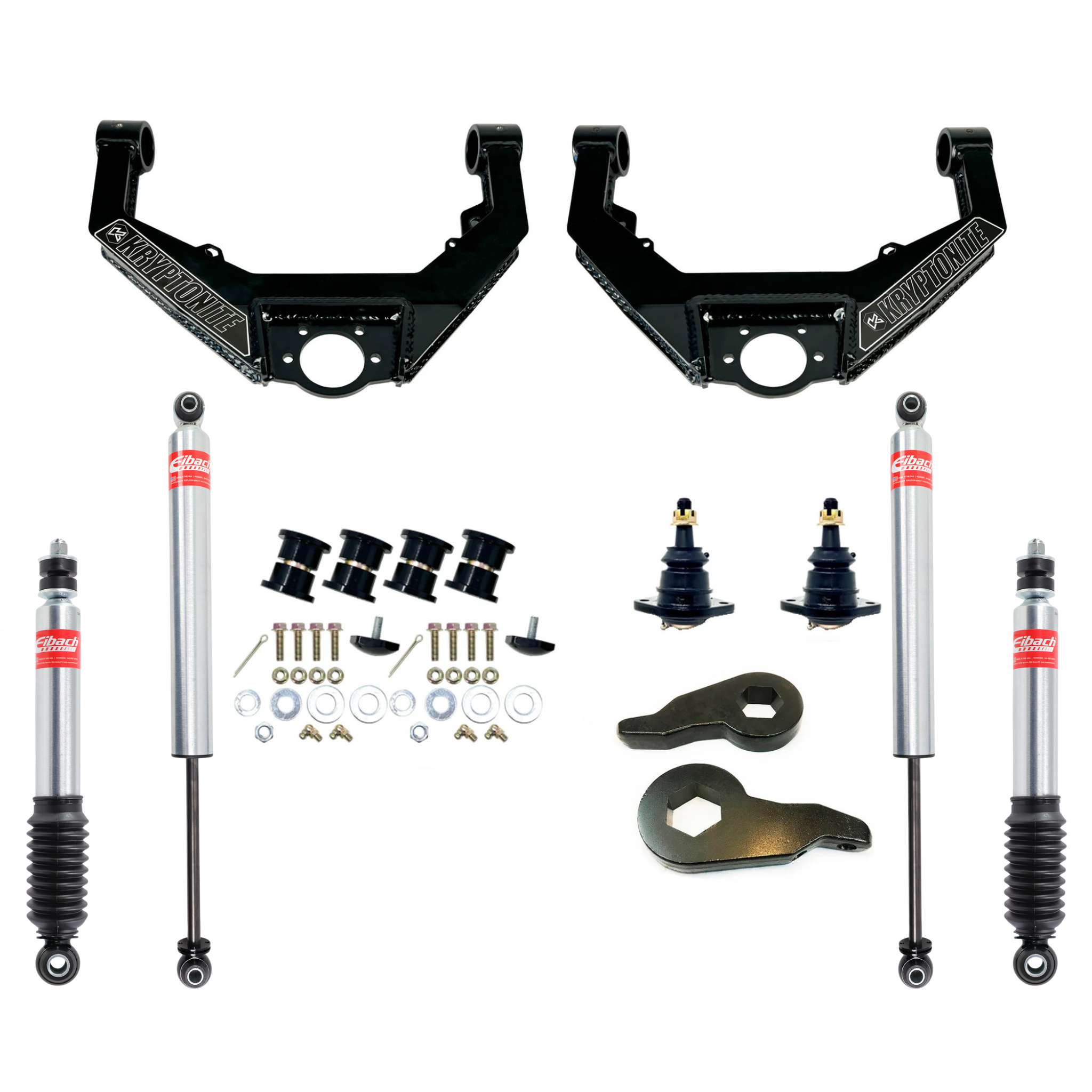 Kryptonite Stage 3 Leveling Kit with Eibach Shocks for 2001–2010 Chevy/GMC HD Trucks & 2002–2009 Hummer H2