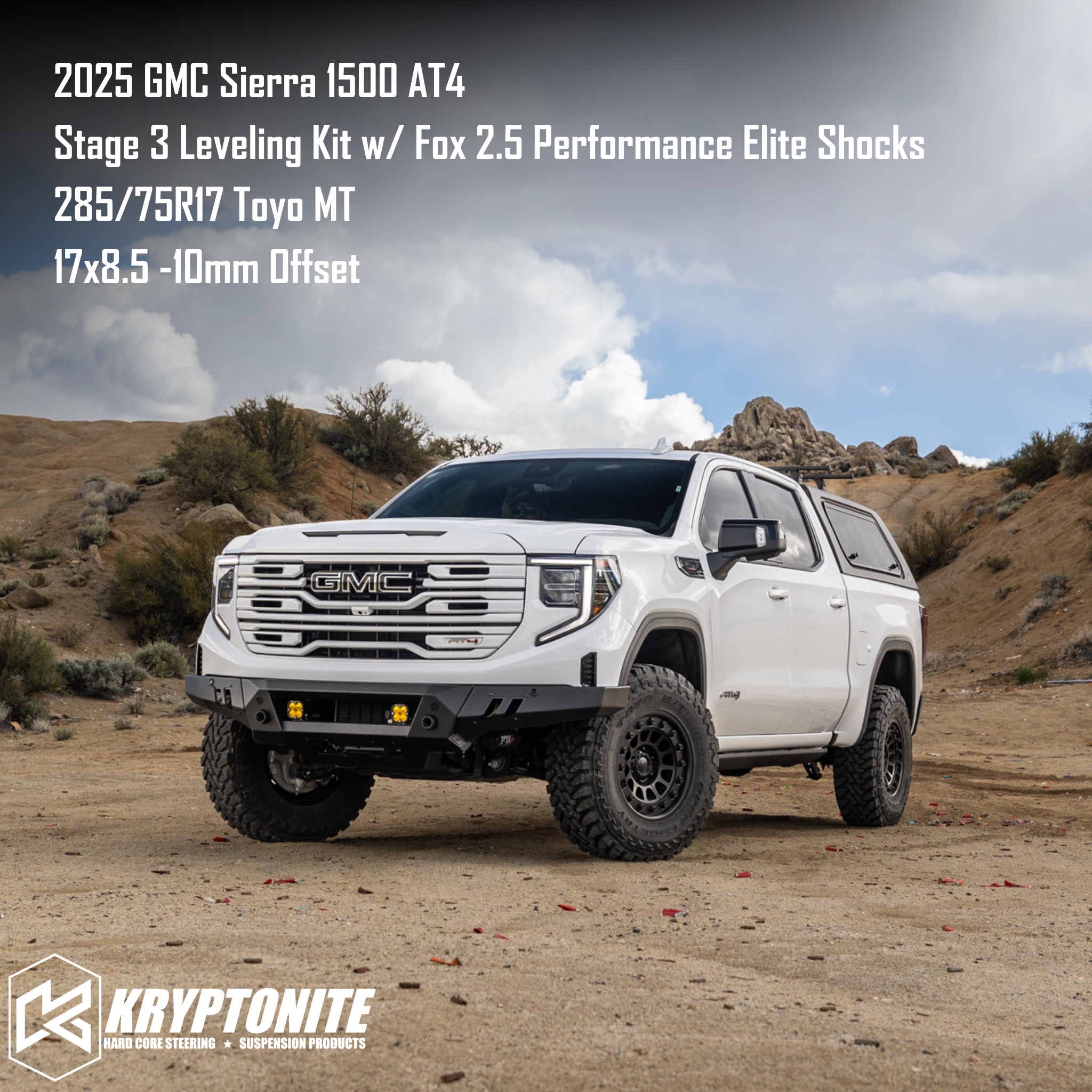Kryptonite Stage 3 Leveling Kit with Fox 2.5 Performance Elite Shocks for 2019+ Chevy/GMC 1500 AT4/Trail Boss