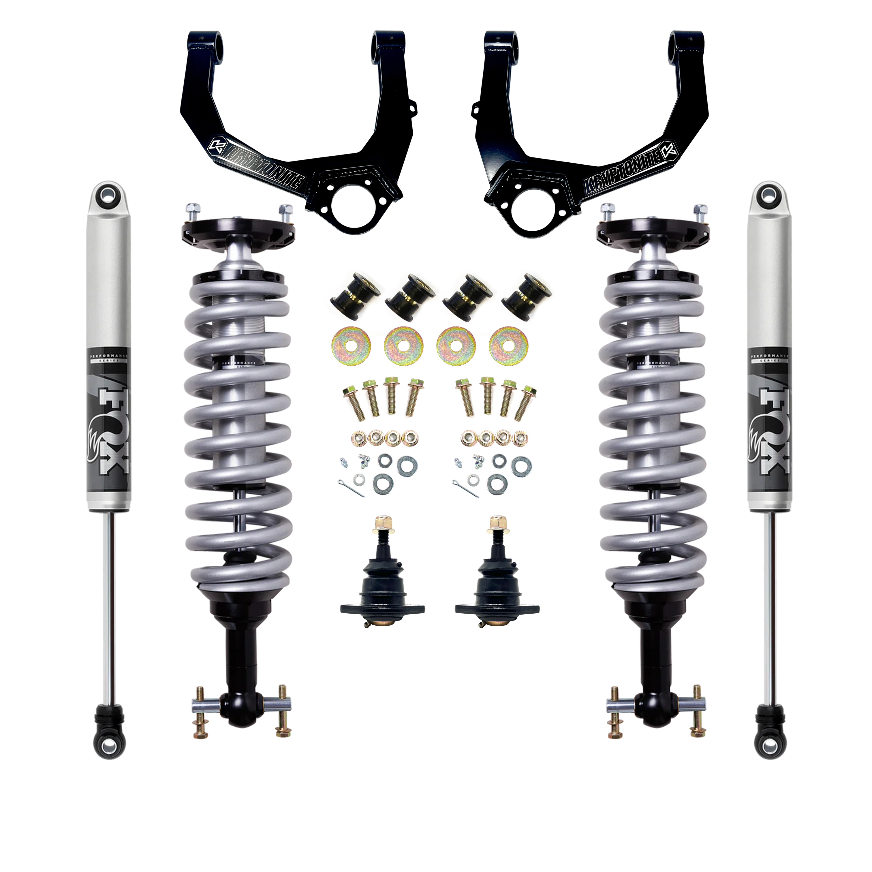 KRYPTONITE STAGE 3 LEVELING KIT WITH FOX 2.5 SHOCKS FOR 1/2 TON 6 LUG TRUCKS 2019+