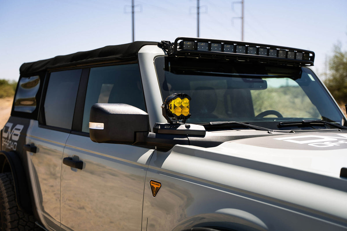 2021 2024 Ford Bronco A Pillar Pod Light Mounts DV8 Offroad