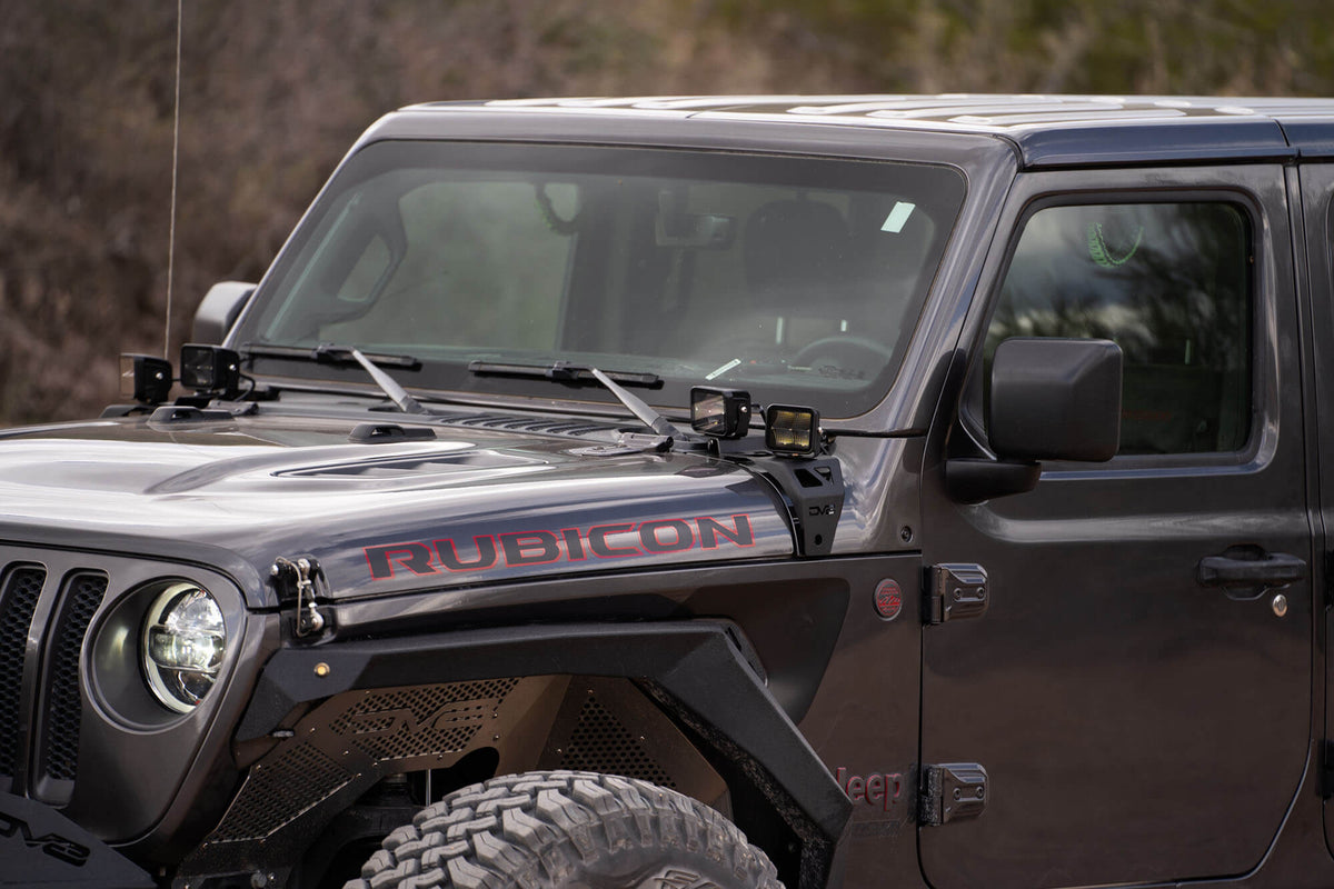 2018 2025 Jeep Wrangler JL JLU Gladiator JT A Pillar Dual Pod Light Mounts DV8 Offroad