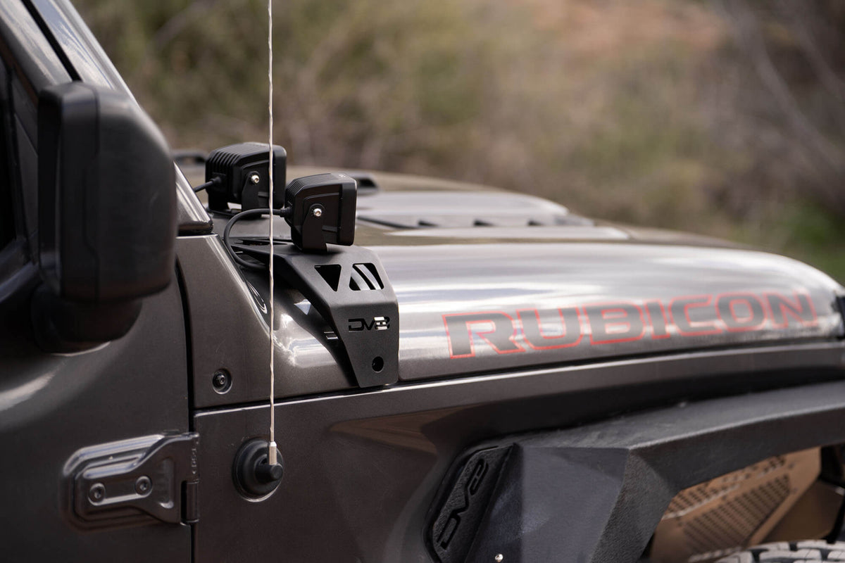 2018 2025 Jeep Wrangler JL JLU Gladiator JT A Pillar Dual Pod Light Mounts DV8 Offroad
