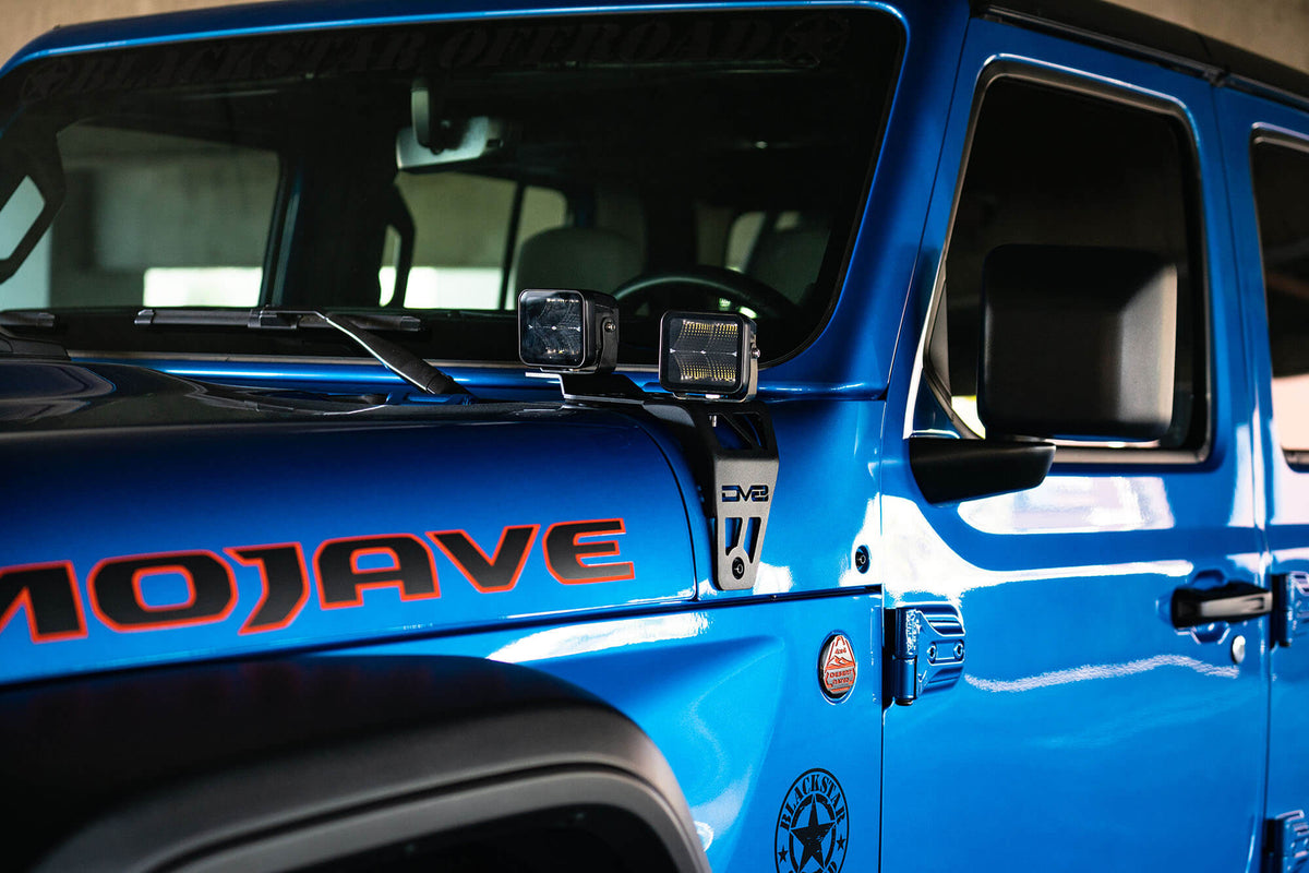 2018 2025 JeepWrangler JL JLU 392 Gladiator JT MojDV8 Offroad Dual Pod Light Mounts DV8 Offroad