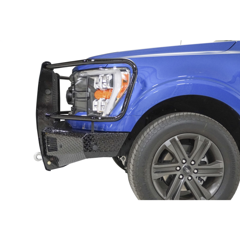 Fab Fours Black Steel Front Bumper w/ Grille Guard Model FF21-K5060-1