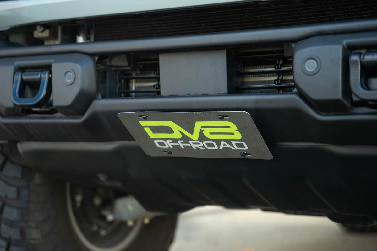 2021 2024 Ford Bronco Capable Bumper Slanted Front License Plate Mount DV8 Offroad