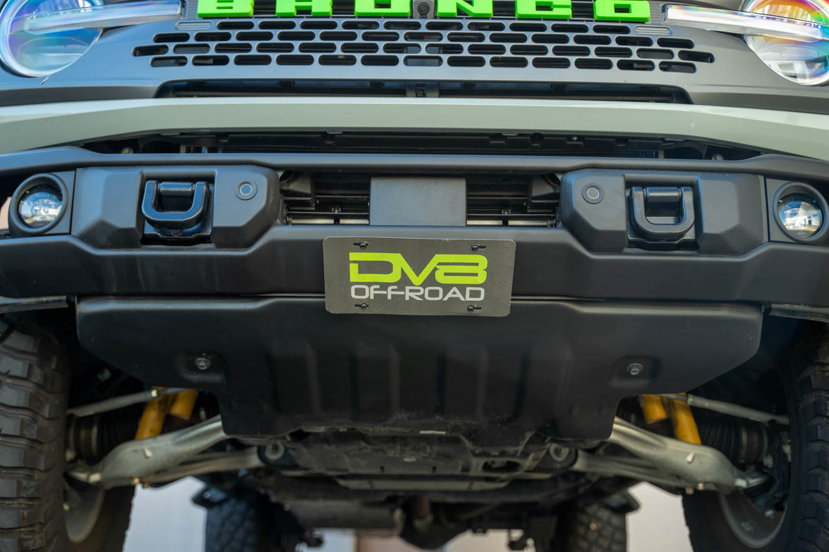 2021 2024 Ford Bronco Capable Bumper Slanted Front License Plate Mount DV8 Offroad