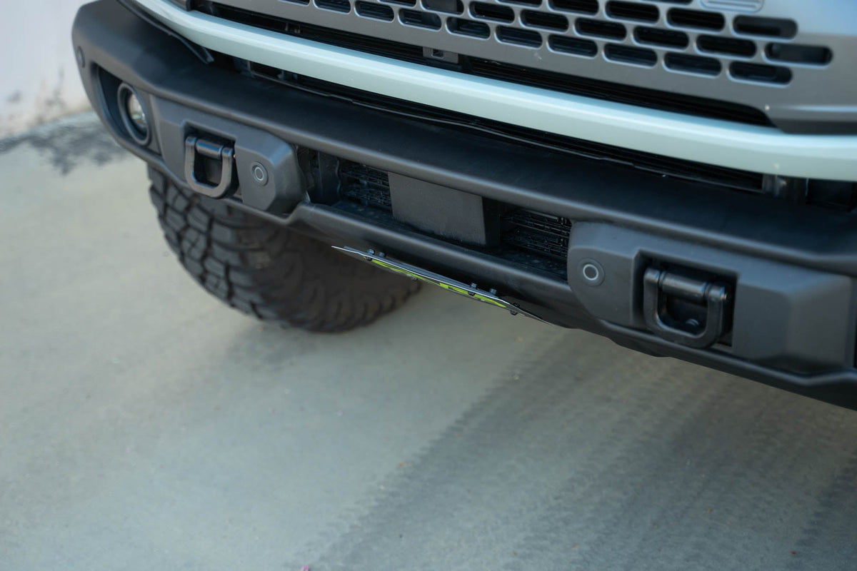 2021 2024 Ford Bronco Capable Bumper Slanted Front License Plate Mount DV8 Offroad