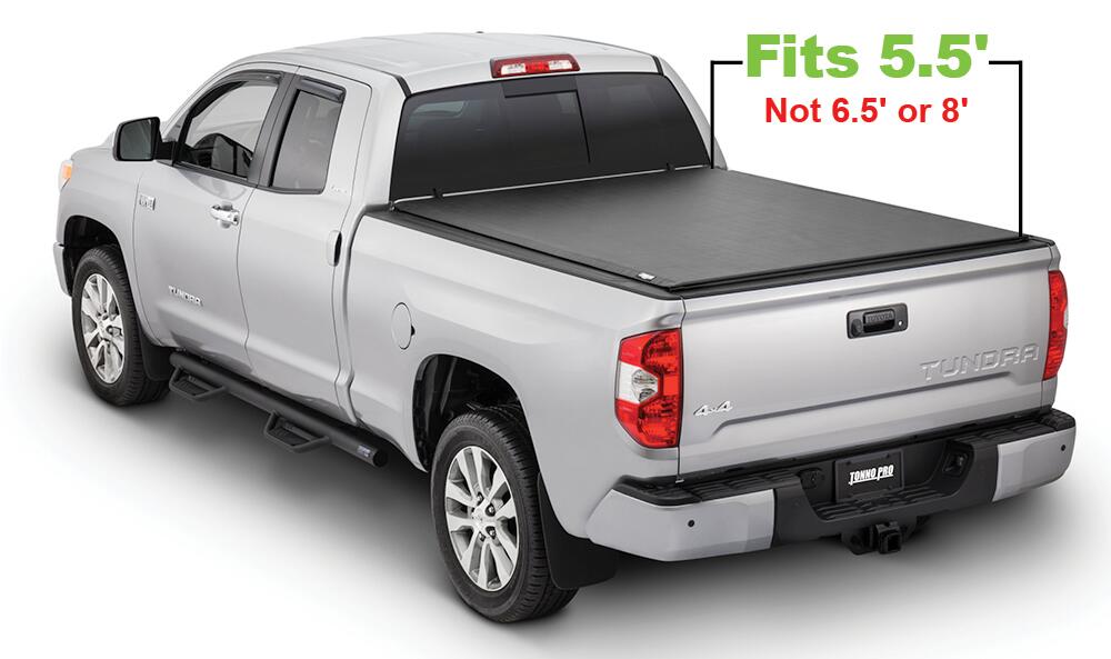 Lo Roll Up Tonneau Cover 07-21 Toyota Tundra W/Utility Track System W/O Trail Special Edition Storage Box 5 Foot 7 Inch Tonno Pro