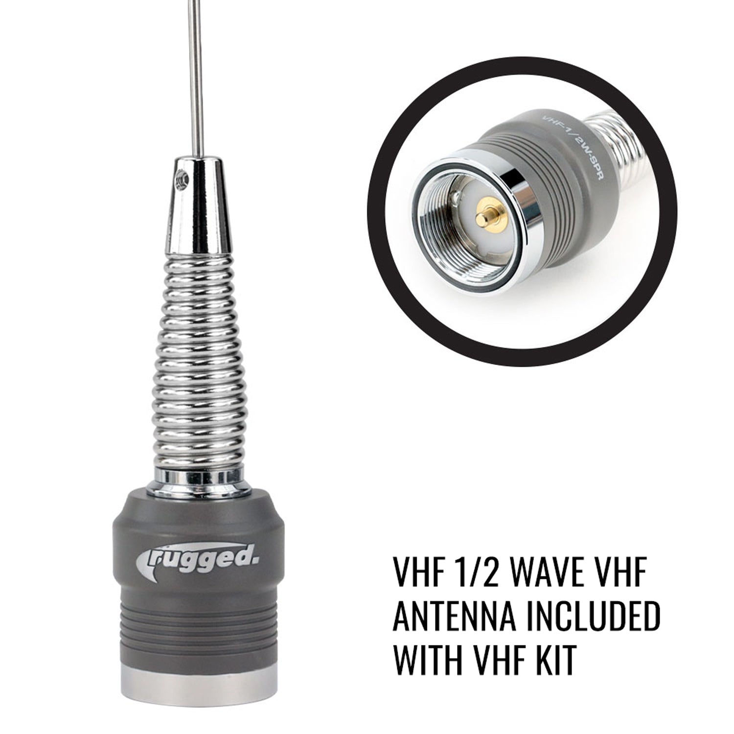 Long Track Antenna Upgrade Kit for Rugged V3 / RH5R Handheld Radio - VHF
