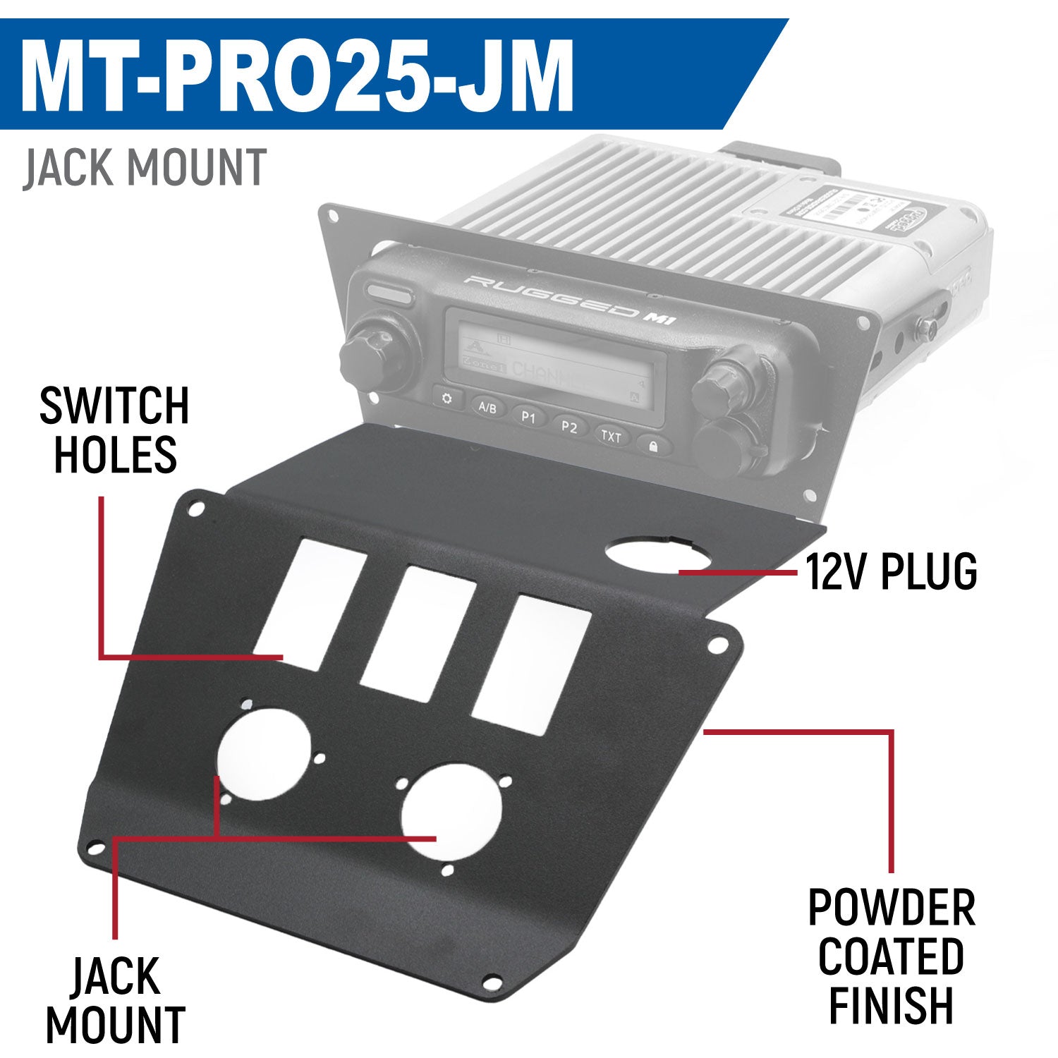 Lower Accessory Panel for 2025 Polaris RZR Pro XP Pro R and Pro S Radio Mount - Rocker Switch