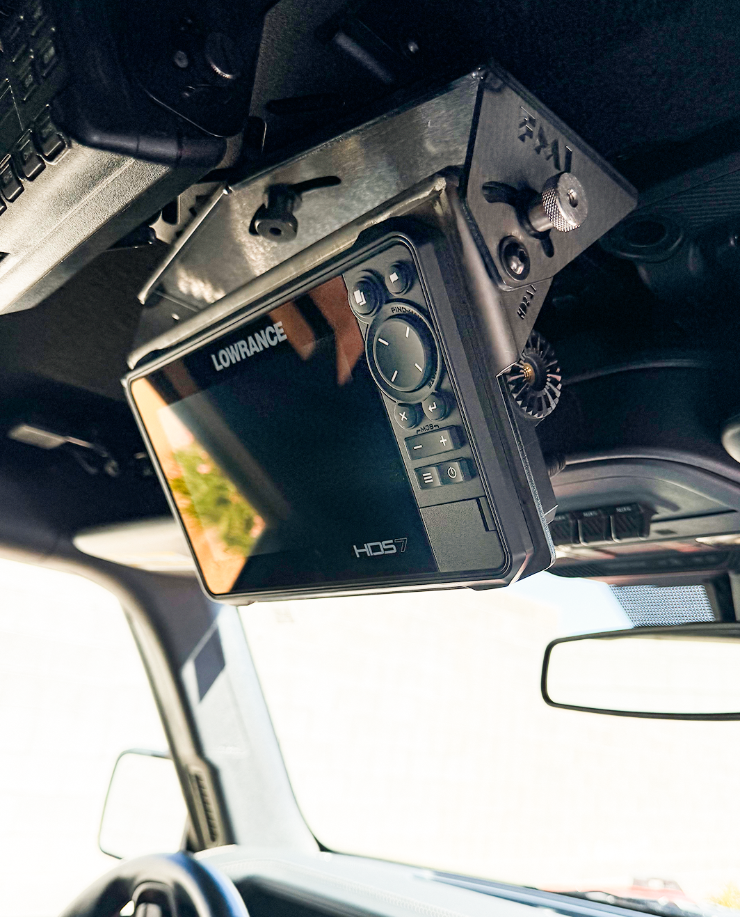 Fold Down Lowrance HDS7-LIVE GPS Mount - Bronco and Bronco Raptor Roof Mount