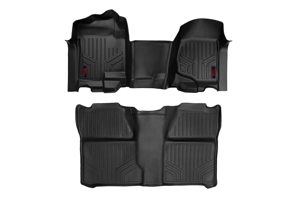 Floor Mats FR & RR OV Hump Crew Silverado/Sierra 1500/2500HD (07-14) Rough Country