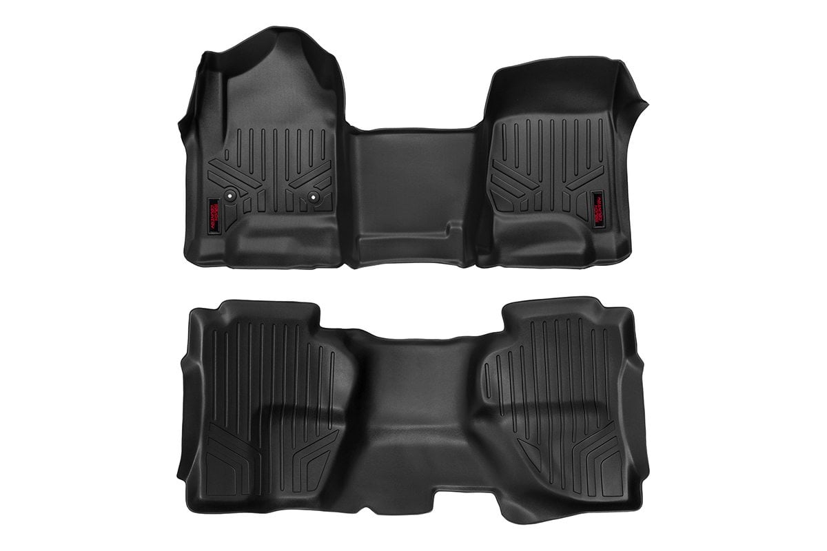 Floor Mats FR & RR OV Hump Ext Cb Silverado/Sierra 1500/2500HD/3500HD 2WD/4WD Rough Country