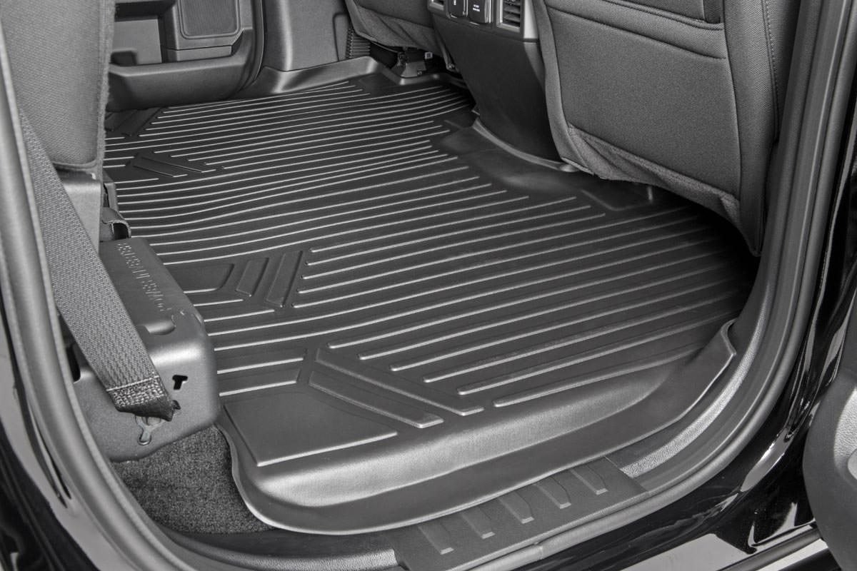 Floor Mats FR & RR Over Hump Ford F-150 (15-26)/F-150 Lightning (22-26)/Raptor (17-25) Rough Country